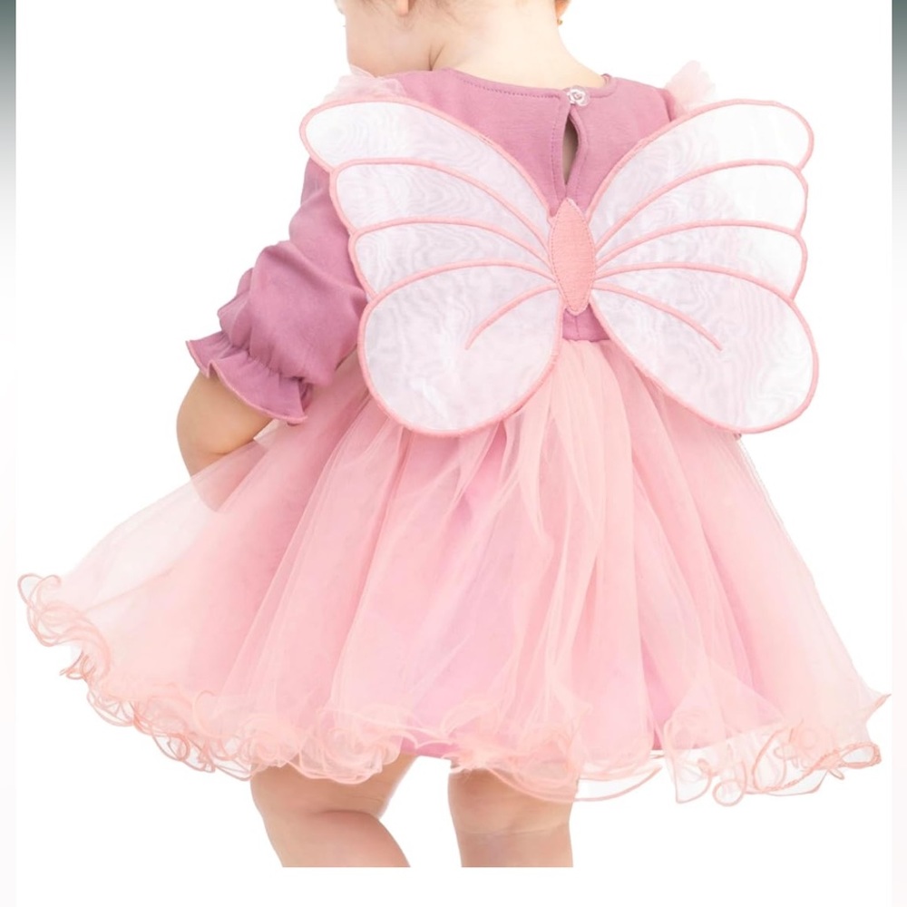 Cute pink chiffon baby girl dress